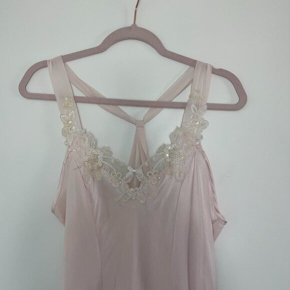 Baby Pink Satin Slip Dress - Picture 3 of 4